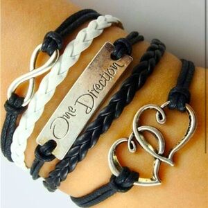 One Direction Black & White Bracelet Set